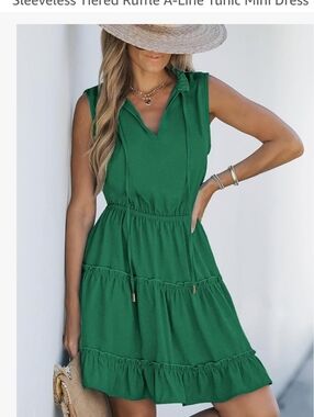 NWT Green Tiered Dress Sz XXL